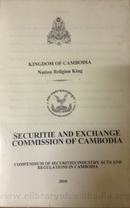 Security and exchange au cambodge book cover from tan Chiep