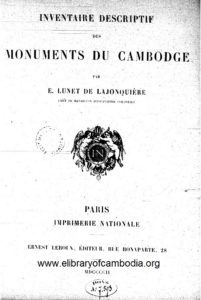 498 Inventaire descriptif des monuments du Cambodge