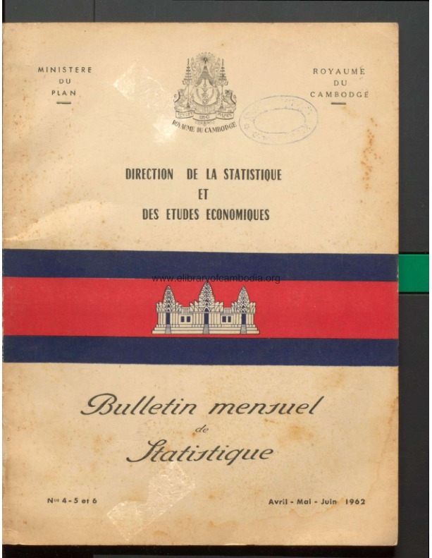 BULLETIN MENIRUEL DE LTATIRTIQUE – Nº 4-5-6 (Avril-Mar-Juin,1962)