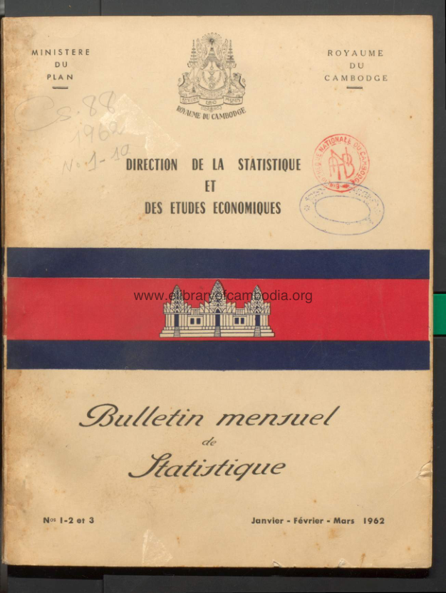BULLETIN MENIRUEL DE LTATIRTIQUE – Nº 1-2-3 ( Janvier-Fevrier-Mars-1962)