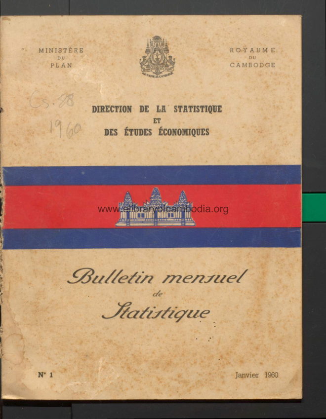 BULLETIN MENIRUEL DE LTATIRTIQUE – Nº 1 (Janvier-1960)