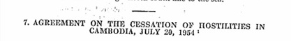 Agreement on the cessation of hostilities in Cambodia, July 20, 1954