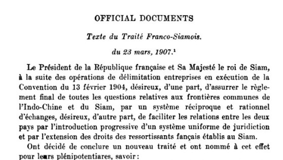 Texte du traite Franco-Siamois du 23 mars, 1907